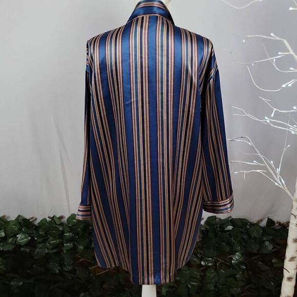 VICTORIA'S SECRET Gold & Blue Striped Robe‎ - Picture 2 of 5